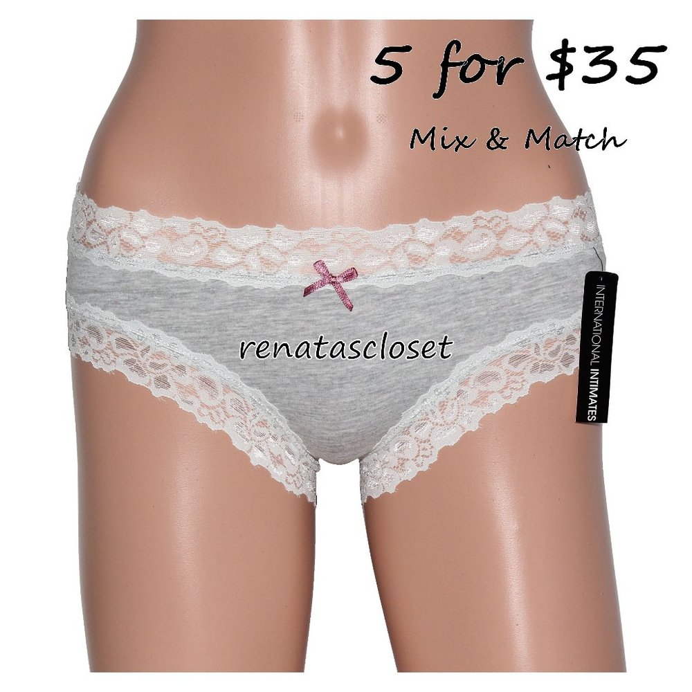 International Intimates Women's Lace Trim Hipster Panty NWT